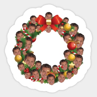 David Hasselhoff Multiface Christmas Wreath Sticker